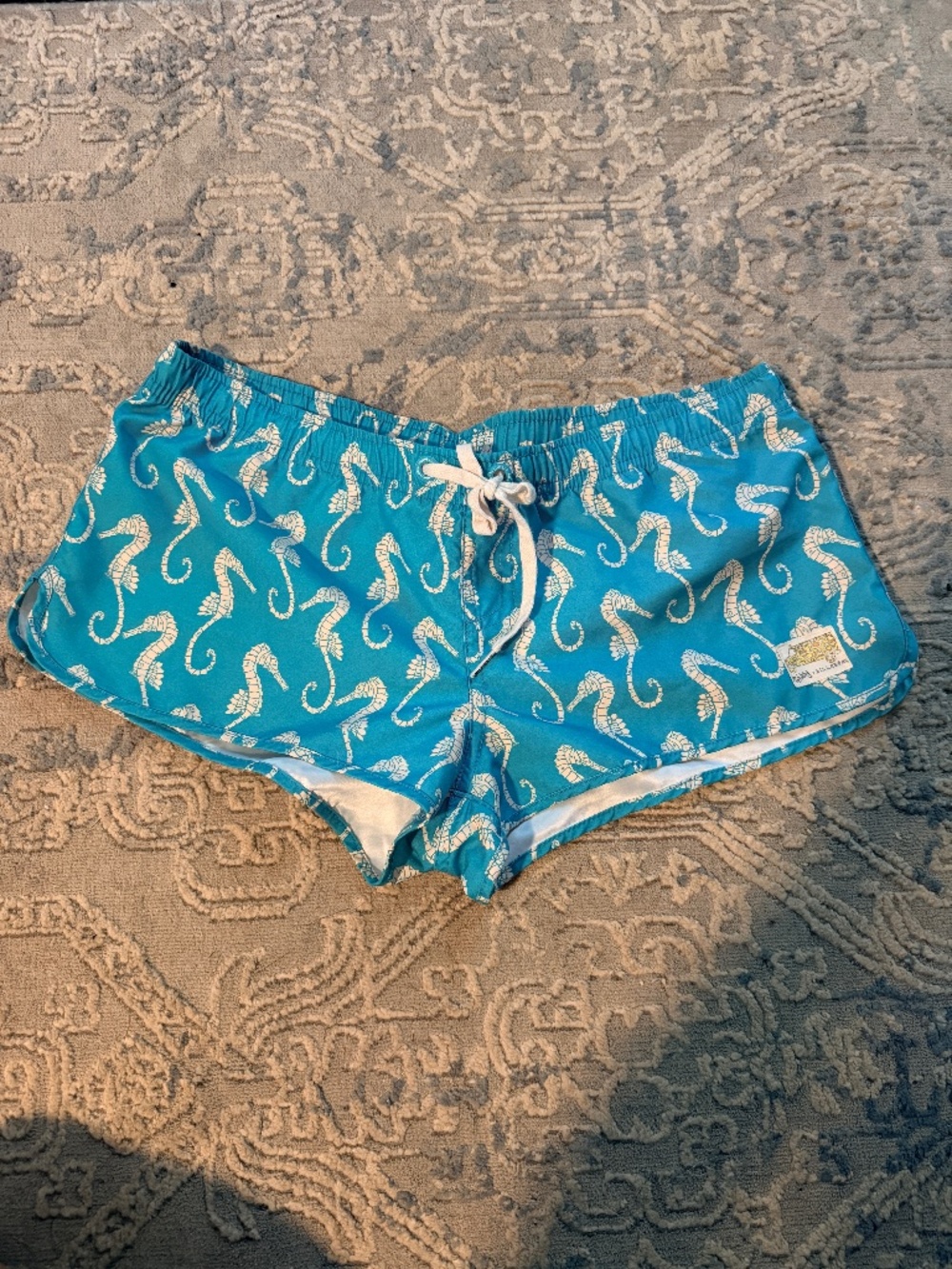 Billabong Size M Turquoise Seahorse Print Board Shorts Swim Beach